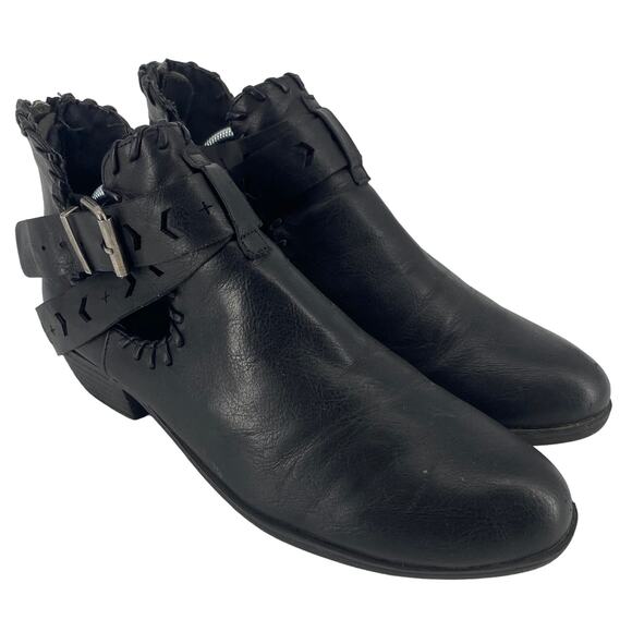 Sugar Women 8.5 Tiggles Open Side Festival Buckle Boho Ankle Bootie black Boot - Picture 1 of 8